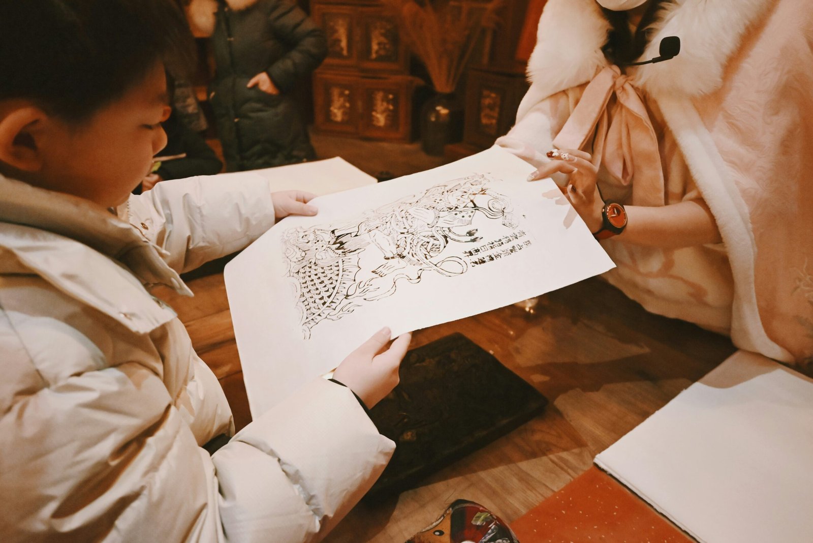 Illustration showing parents explaining finances to a child at a table